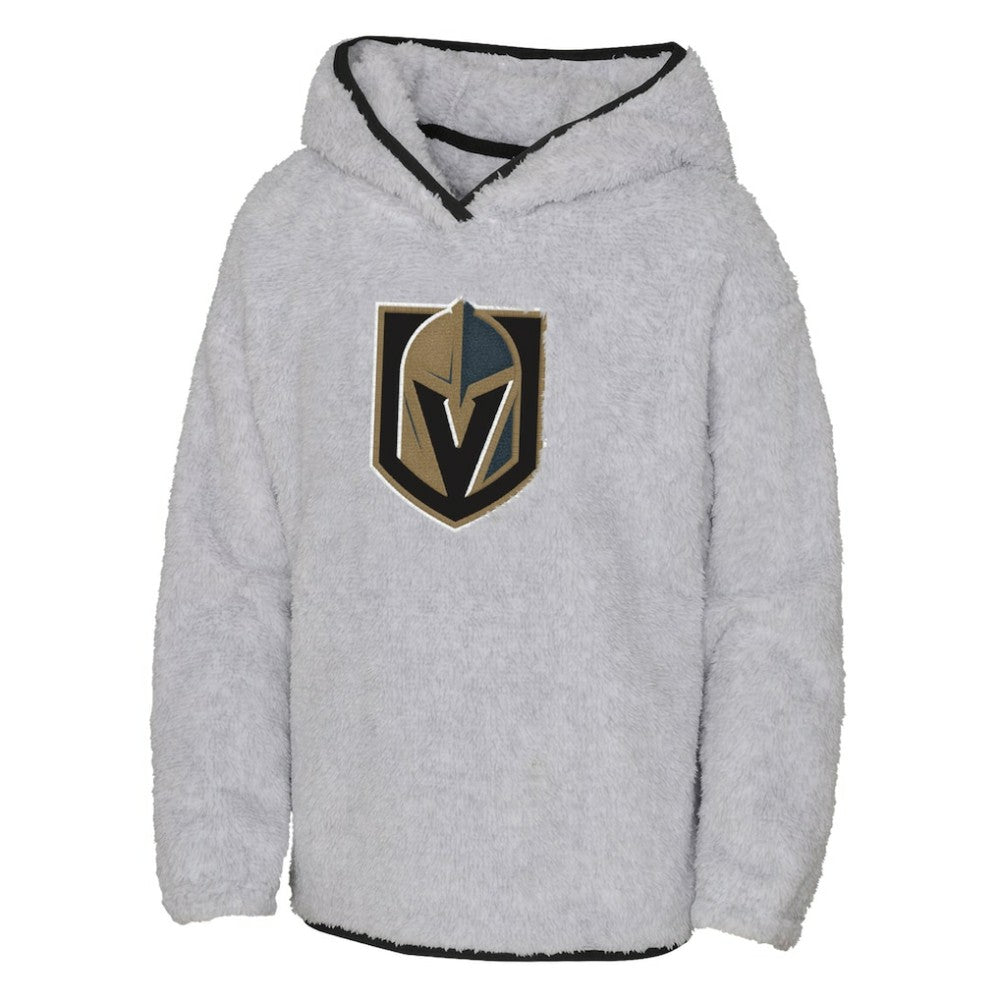 Vegas Golden Knights Girls Youth Ultimate Teddy Fleece Pullover Hoodie - Heather Gray - NHL