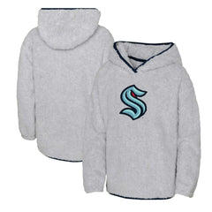Seattle Kraken Girls Youth Ultimate Teddy Fleece Pullover Hoodie - Heather Gray - NHL