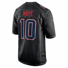 Drake Maye New England Patriots Fashion Game Jersey Carbon Black | Nike for Sale