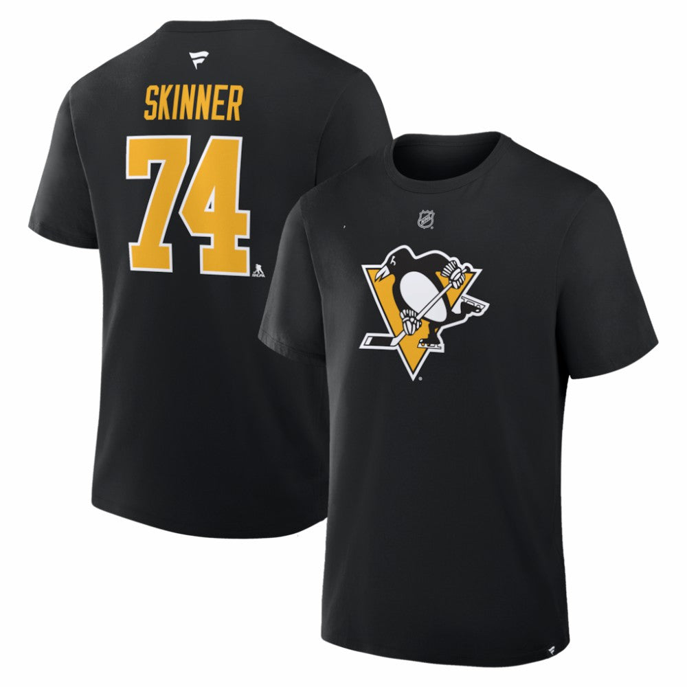 Stuart Skinner Pittsburgh Penguins Fanatics Authentic Stack Name & Number T-Shirt - Black - NHL