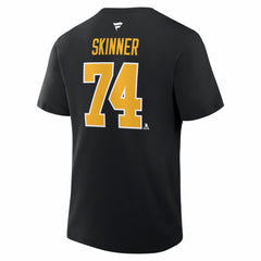 Stuart Skinner Pittsburgh Penguins Fanatics Authentic Stack Name & Number T-Shirt - Black - NHL