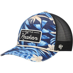 Seattle Kraken '47 Tropicalia Allover Print Trucker Adjustable Hat - Navy - NHL