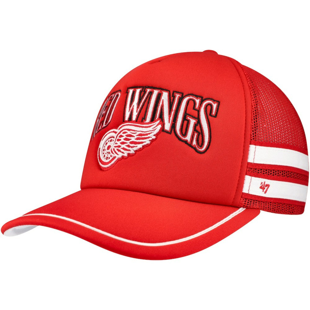 Detroit Red Wings '47 Sideband Stripes Trucker Snapback Hat - Red - NHL