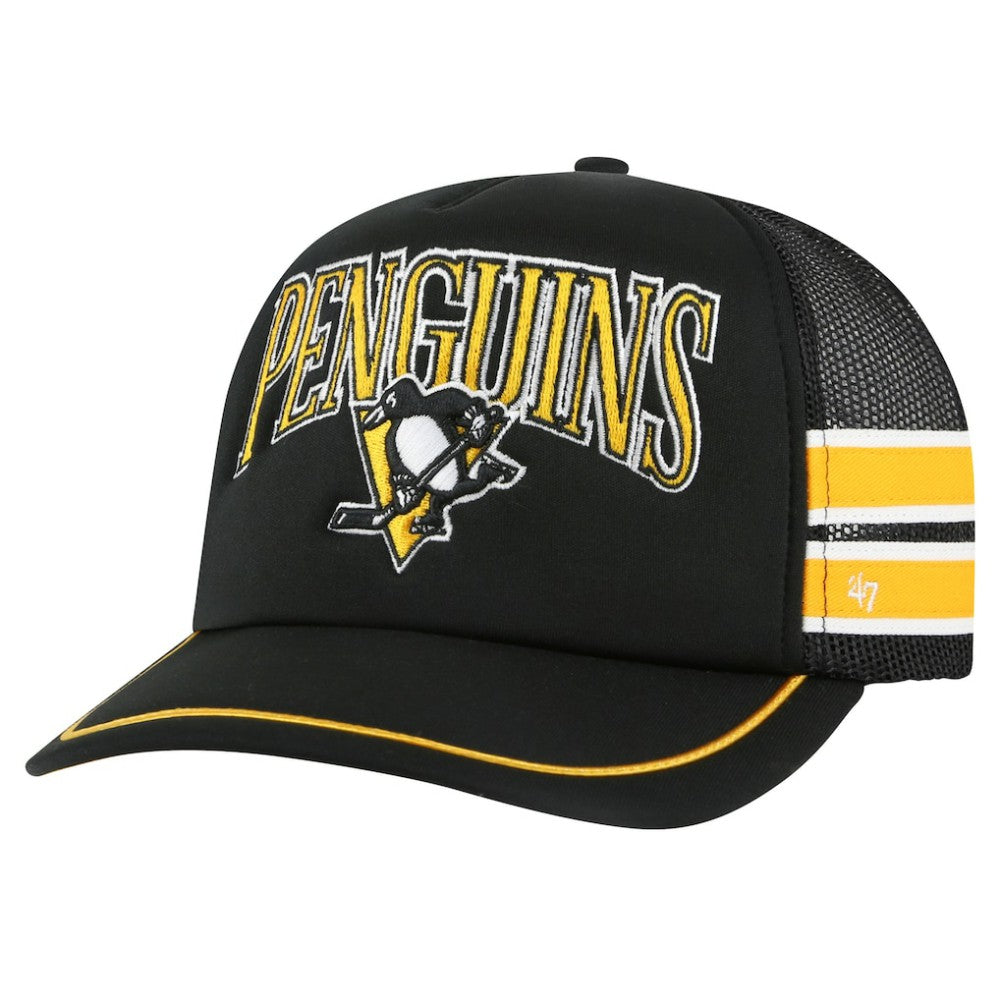 Pittsburgh Penguins '47 Sideband Stripes Trucker Snapback Hat - Black - NHL