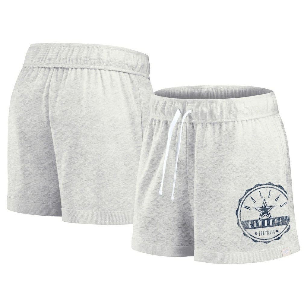 Dallas Cowboys Women's Vintage Badge Shorts Oatmeal | Fanatics