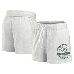 Green Bay Packers Women's Vintage Badge Shorts Oatmeal | Fanatics