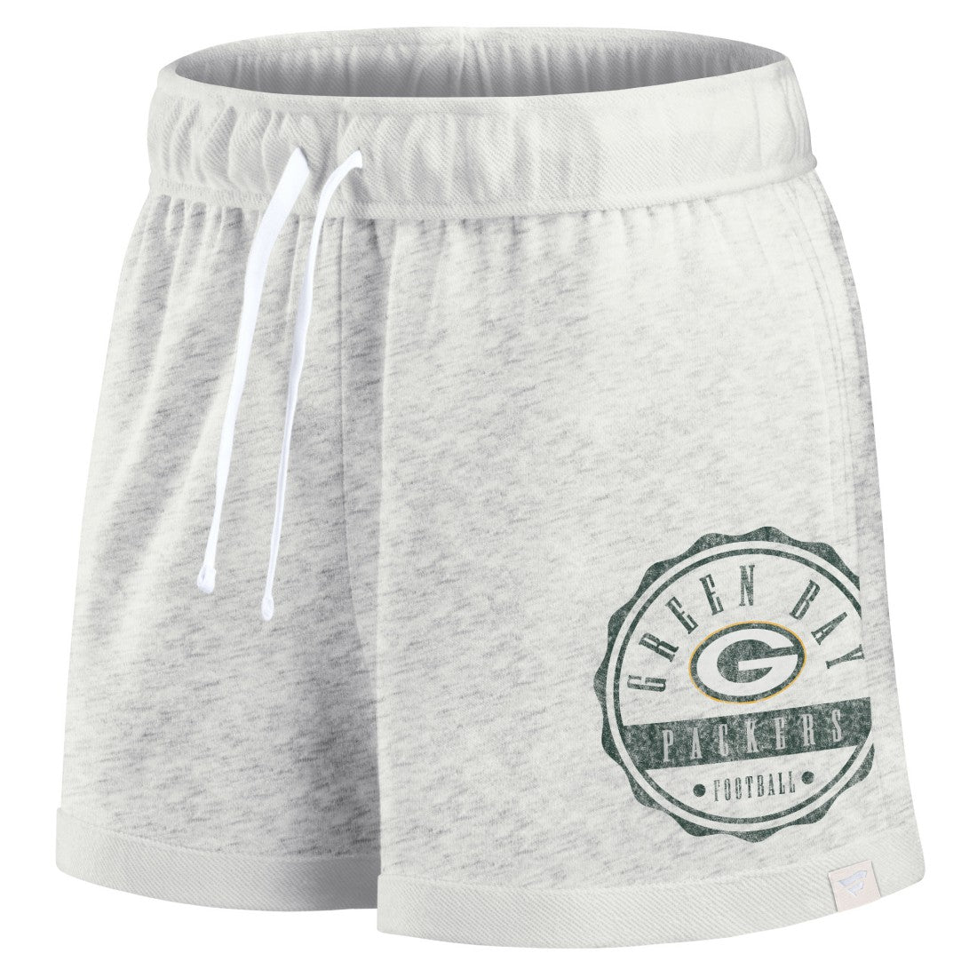 Green Bay Packers Women's Vintage Badge Shorts Oatmeal | Fanatics