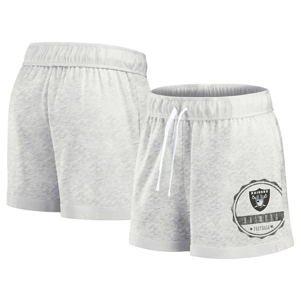 Las Vegas Raiders Women's Vintage Badge Shorts Oatmeal | Fanatics