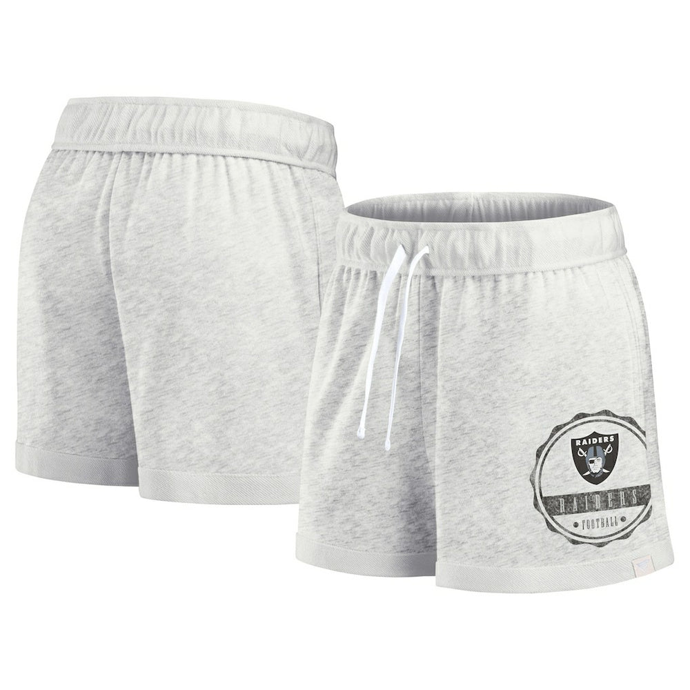 Las Vegas Raiders Women's Vintage Badge Shorts Oatmeal | Fanatics