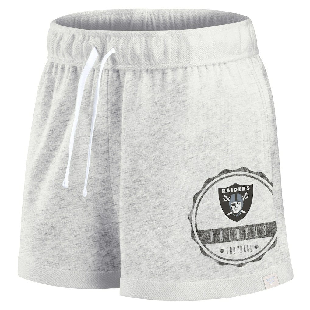 Las Vegas Raiders Women's Vintage Badge Shorts Oatmeal | Fanatics