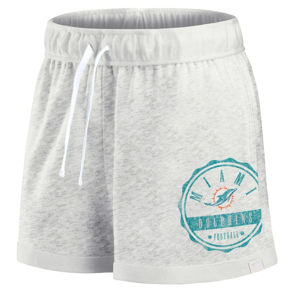 Miami Dolphins Women's Vintage Badge Shorts Oatmeal | Fanatics