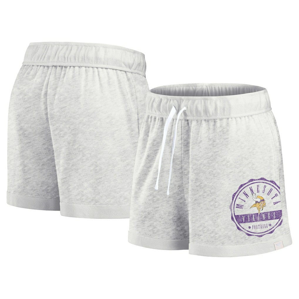 Minnesota Vikings Women's Vintage Badge Shorts Oatmeal | Fanatics