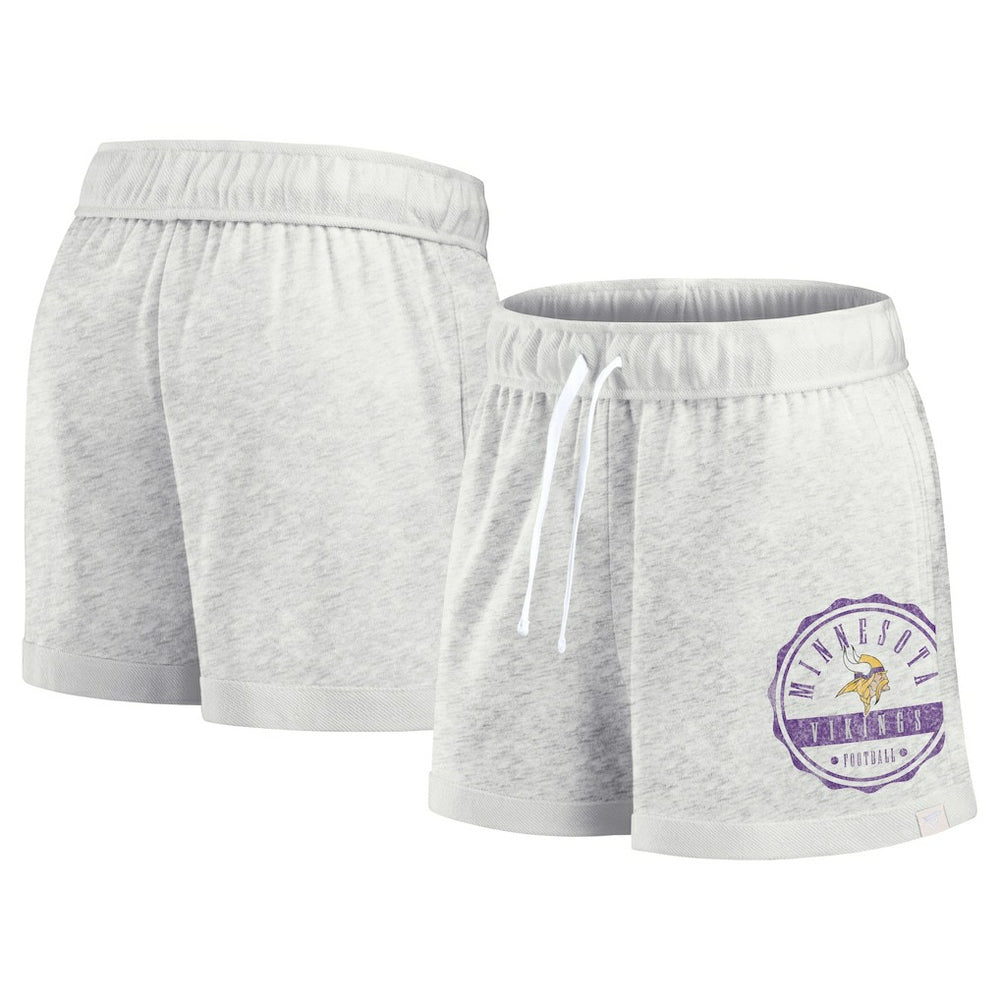 Minnesota Vikings Women's Vintage Badge Shorts Oatmeal | Fanatics
