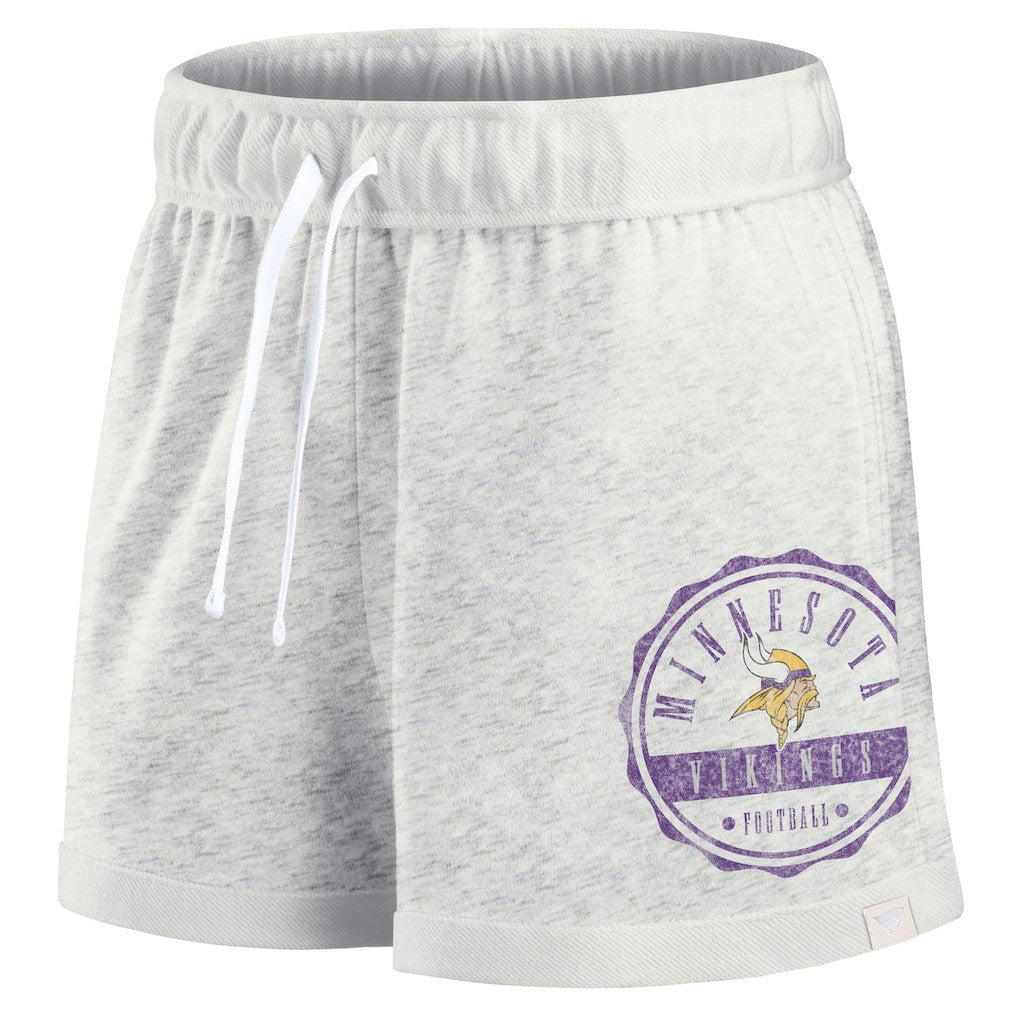 Minnesota Vikings Women's Vintage Badge Shorts Oatmeal | Fanatics