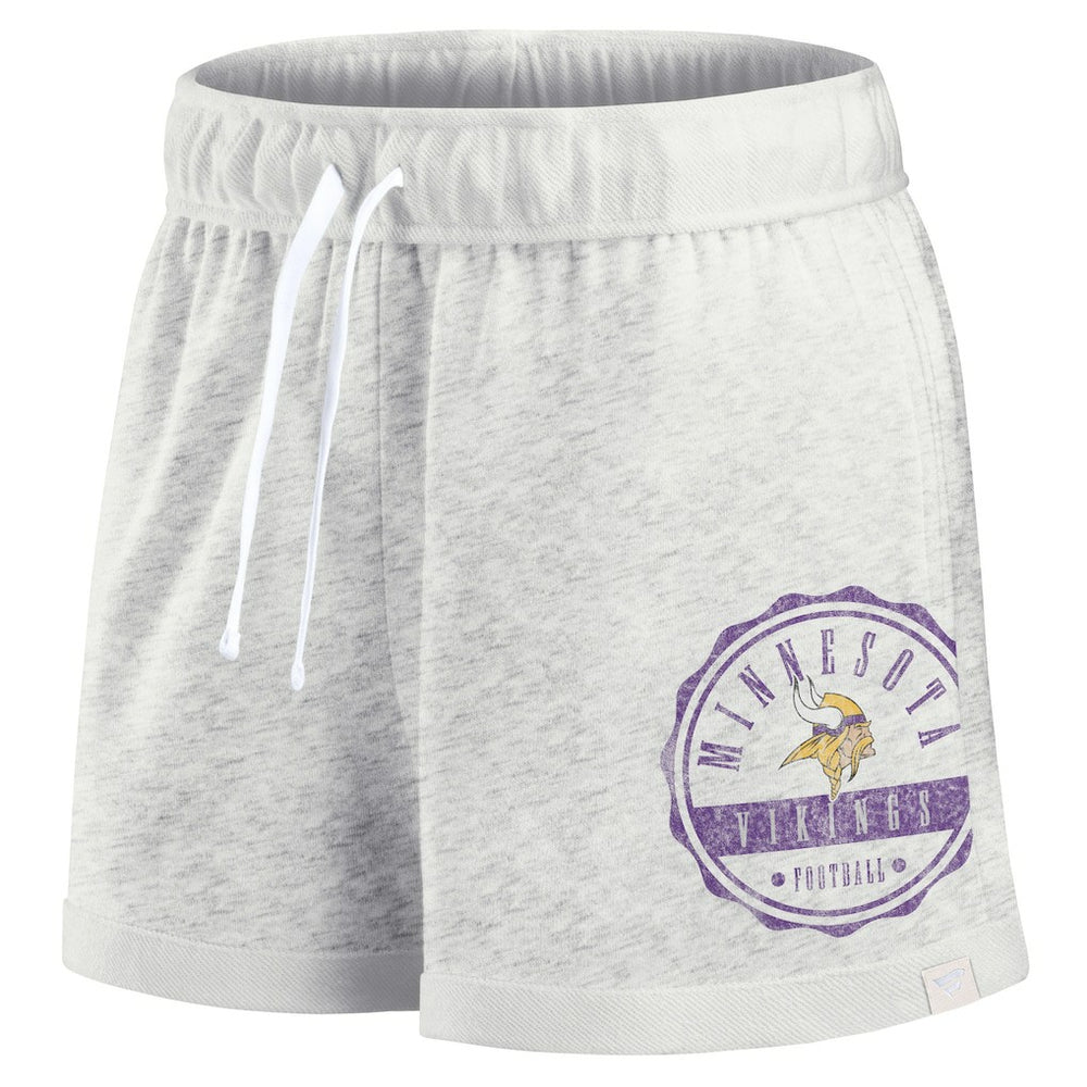 Minnesota Vikings Women's Vintage Badge Shorts Oatmeal | Fanatics