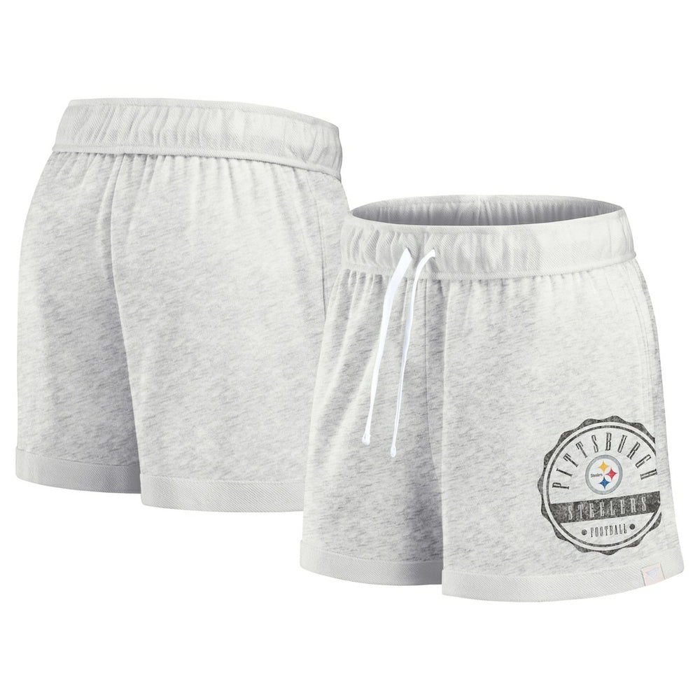 Pittsburgh Steelers Women's Vintage Badge Shorts Oatmeal | Fanatics