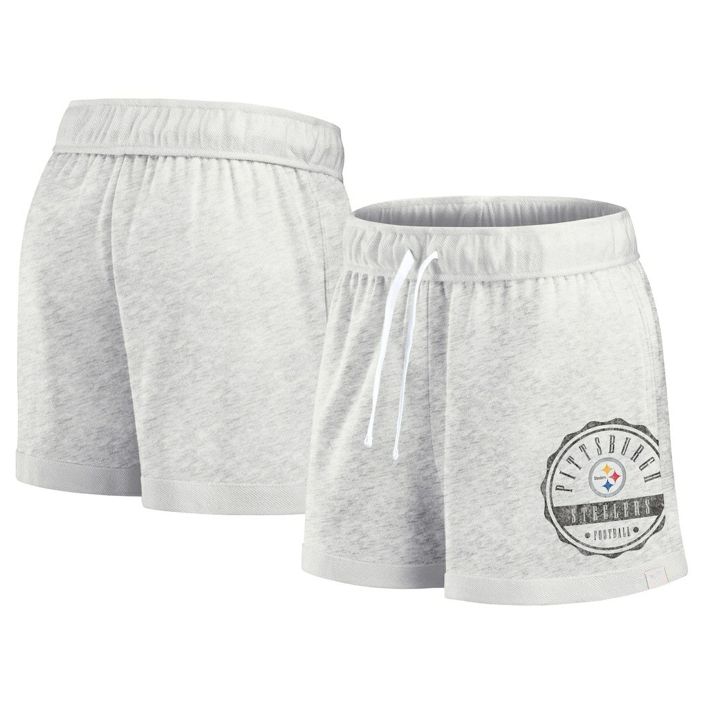 Pittsburgh Steelers Women's Vintage Badge Shorts Oatmeal | Fanatics