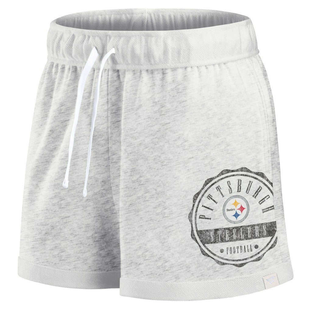 Pittsburgh Steelers Women's Vintage Badge Shorts Oatmeal | Fanatics
