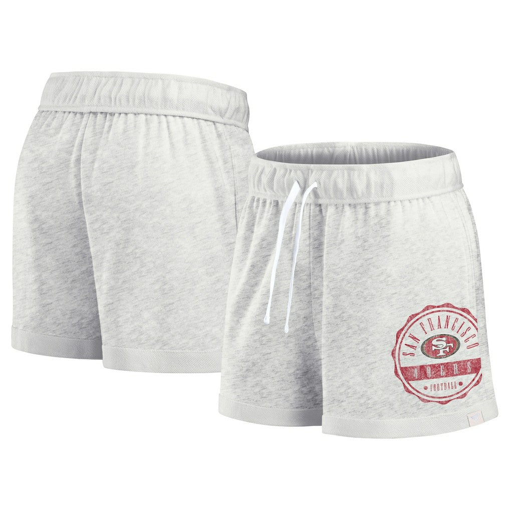 San Francisco 49ers Women's Vintage Badge Shorts Oatmeal | Fanatics