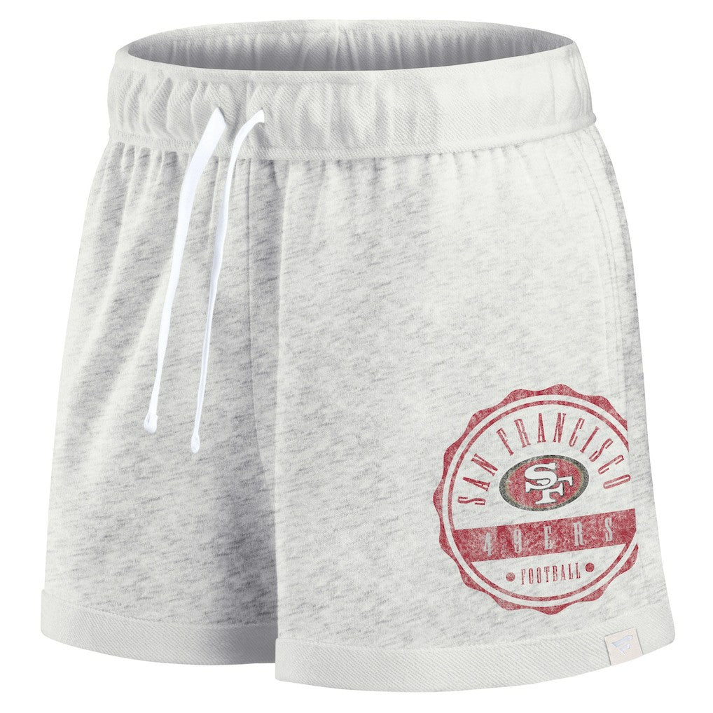 San Francisco 49ers Women's Vintage Badge Shorts Oatmeal | Fanatics