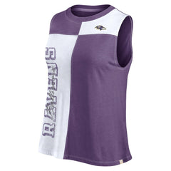 Baltimore Ravens FanaticsWomen's Script Color Block Tank Top Purple/White | Fanatics