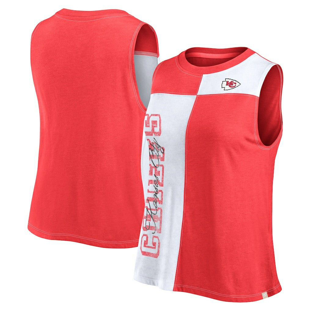 Kansas City Chiefs FanaticsWomen's Script Color Block Tank Top Red/White | Fanatics