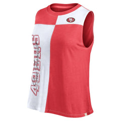 San Francisco 49ers Women's Script Color Block Tank Top Scarlet/White | Fanatics