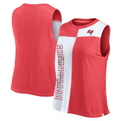 Tampa Bay Buccaneers FanaticsWomen's Script Color Block Tank Top Red/White | Fanatics
