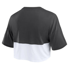 Atlanta Falcons Women's Boxy Color Split Cropped T-Shirt Black/White | Fanatics