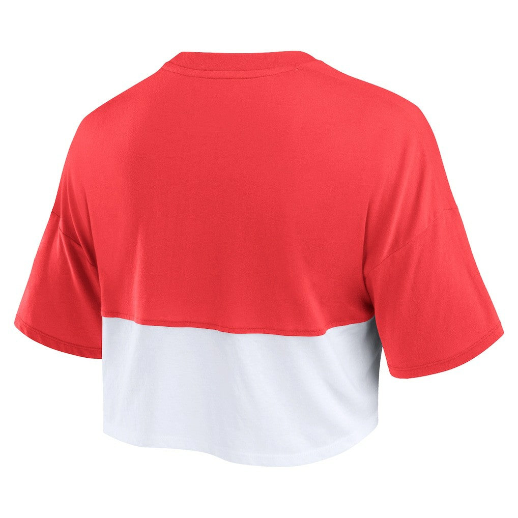 Kansas City Chiefs Women's Boxy Color Split Cropped T-Shirt Red/White | Fanatics