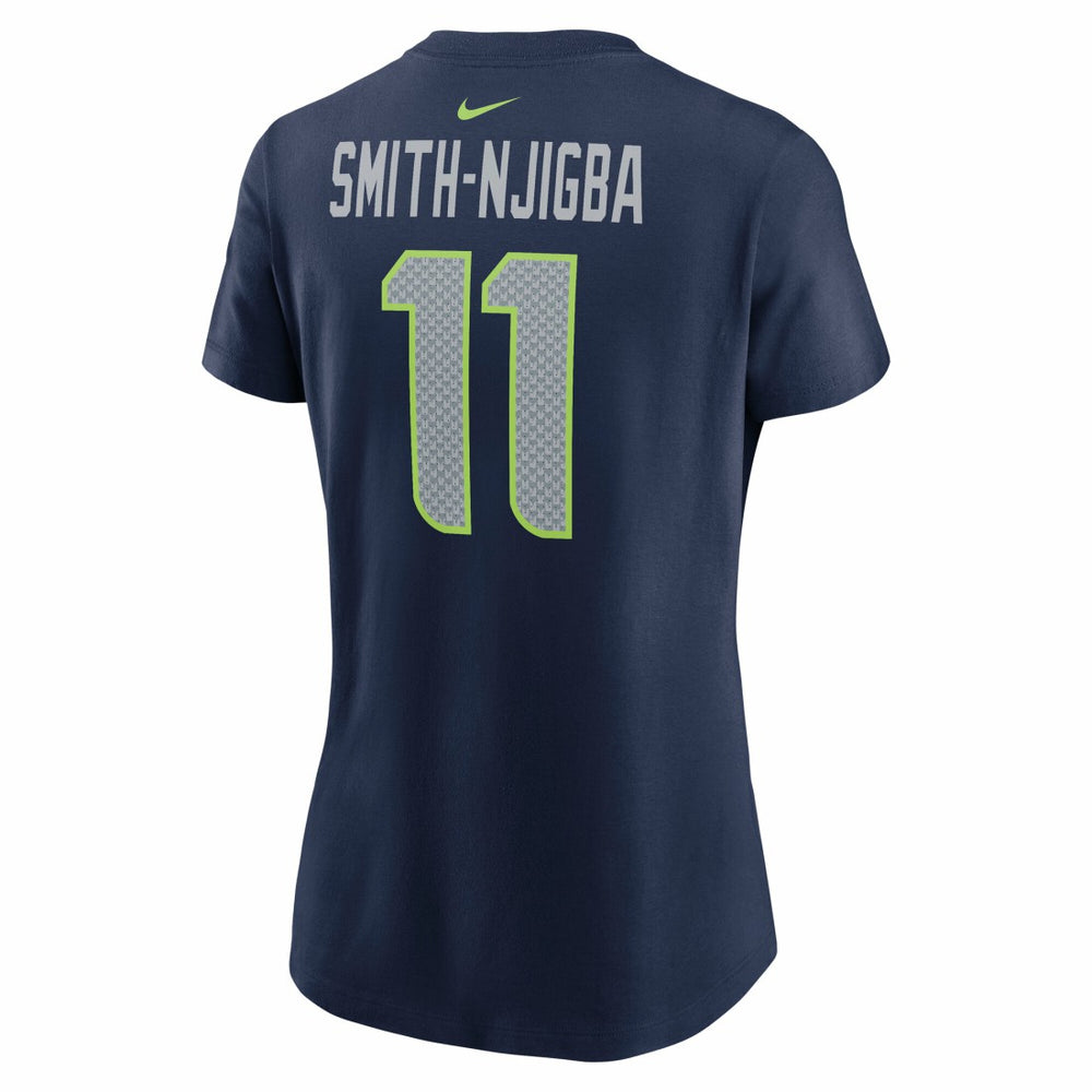 Jaxon Smith-Njigba Seattle Seahawks Women's Super Bowl LX Patch Name & Number T-Shirt College Navy | Nike for Sale