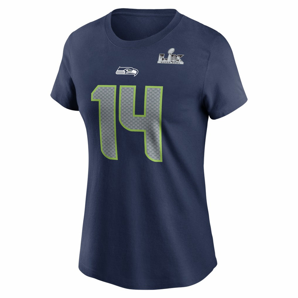 Sam Darnold Seattle Seahawks Women's Super Bowl LX Patch Name & Number T-Shirt College Navy | Nike for Sale