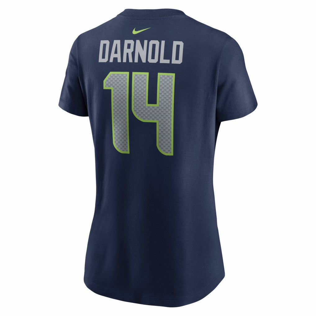 Sam Darnold Seattle Seahawks Women's Super Bowl LX Patch Name & Number T-Shirt College Navy | Nike for Sale