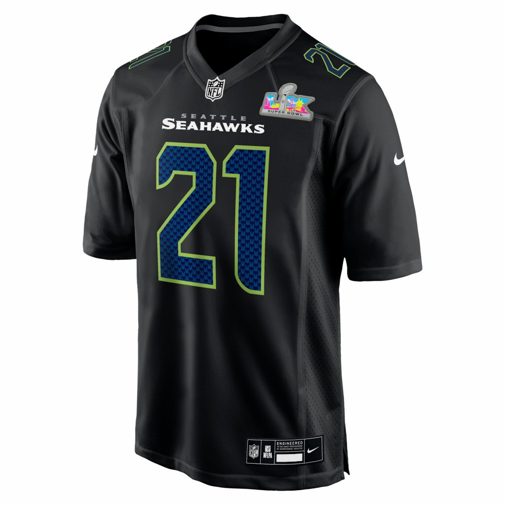 Devon Witherspoon Seattle Seahawks Super Bowl LX Patch Carbon Fashion Game Jersey Black | Nike for Sale