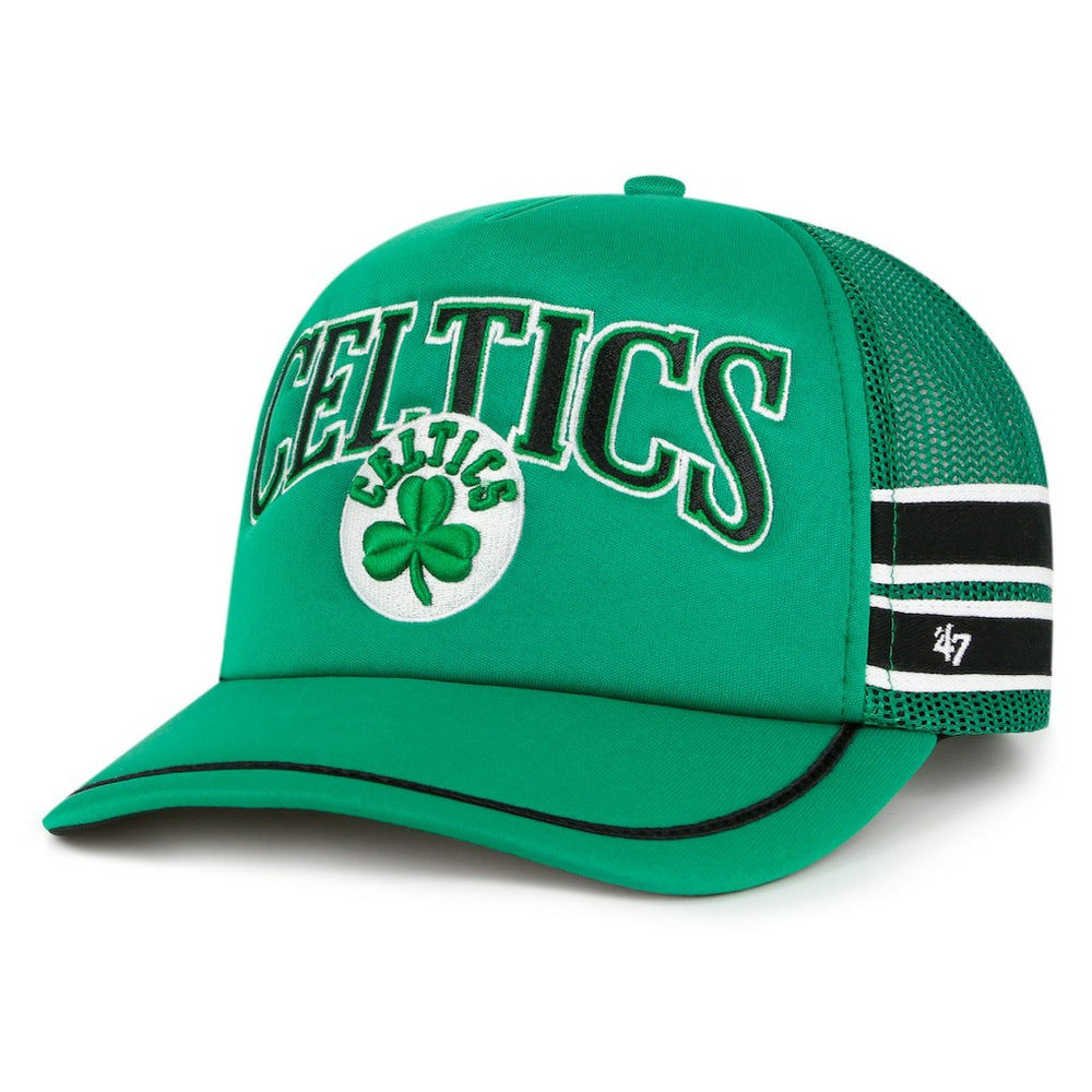 Boston Celtics '47 Sidebrand Stripes Trucker Adjustable Hat Kelly Green - NBA