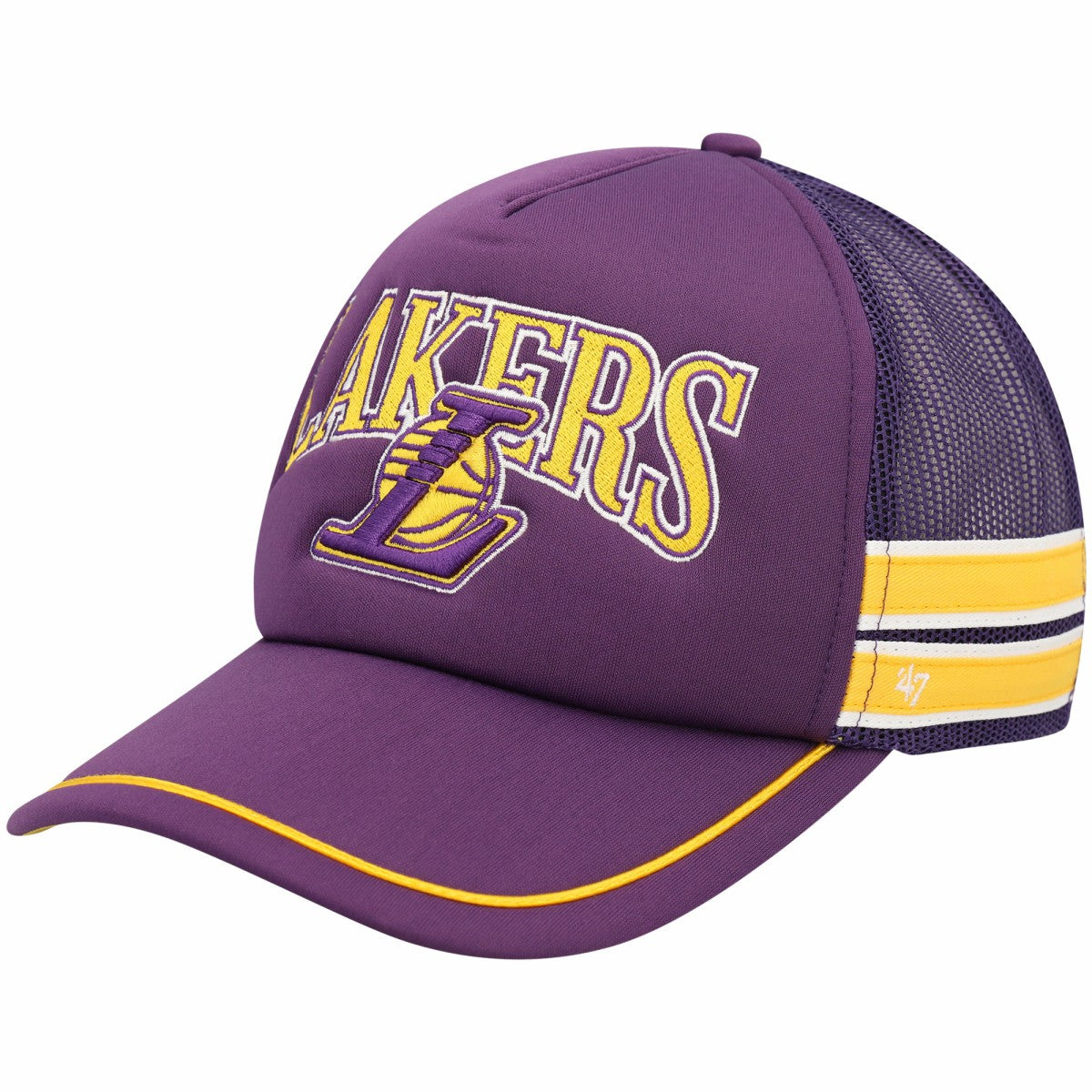 Los Angeles Lakers '47 Sidebrand Stripes Trucker Adjustable Hat Purple - NBA