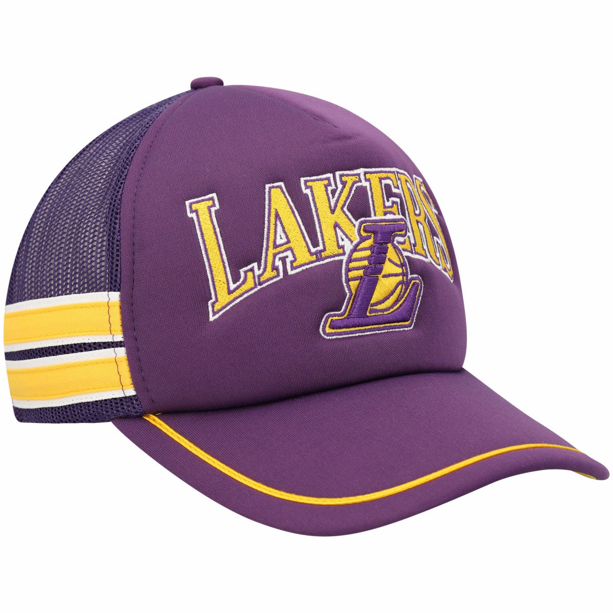 Los Angeles Lakers '47 Sidebrand Stripes Trucker Adjustable Hat Purple - NBA