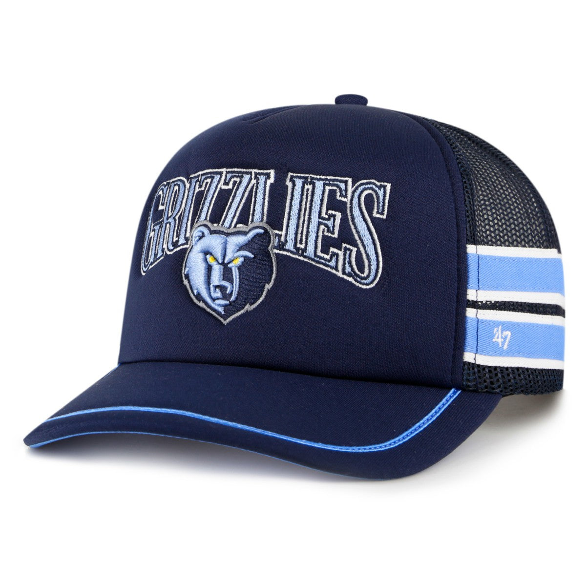 Memphis Grizzlies '47 Sidebrand Stripes Trucker Adjustable Hat Navy - NBA