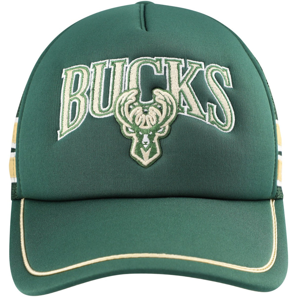 Milwaukee Bucks '47 Sidebrand Stripes Trucker Adjustable Hat Hunter Green - NBA