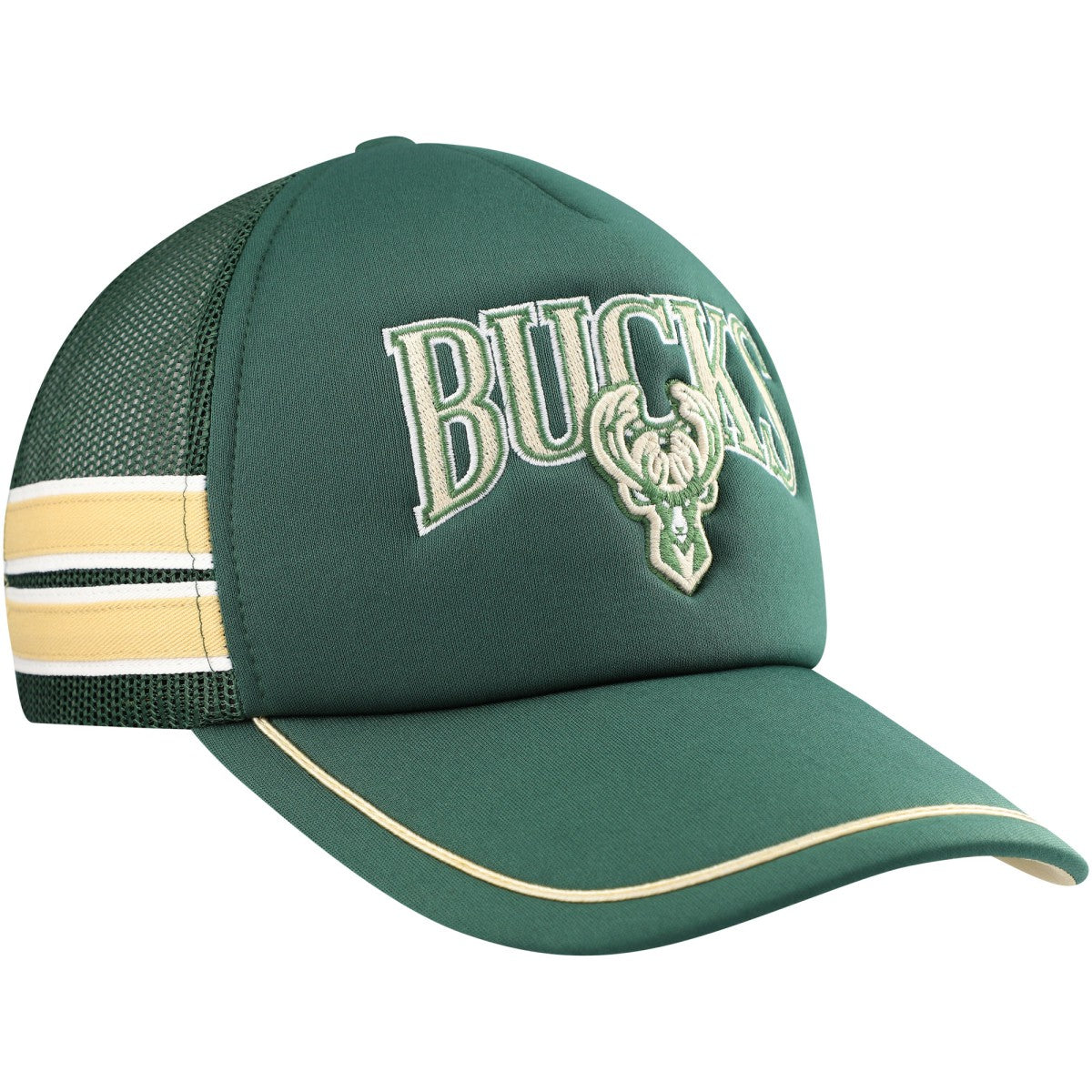 Milwaukee Bucks '47 Sidebrand Stripes Trucker Adjustable Hat Hunter Green - NBA