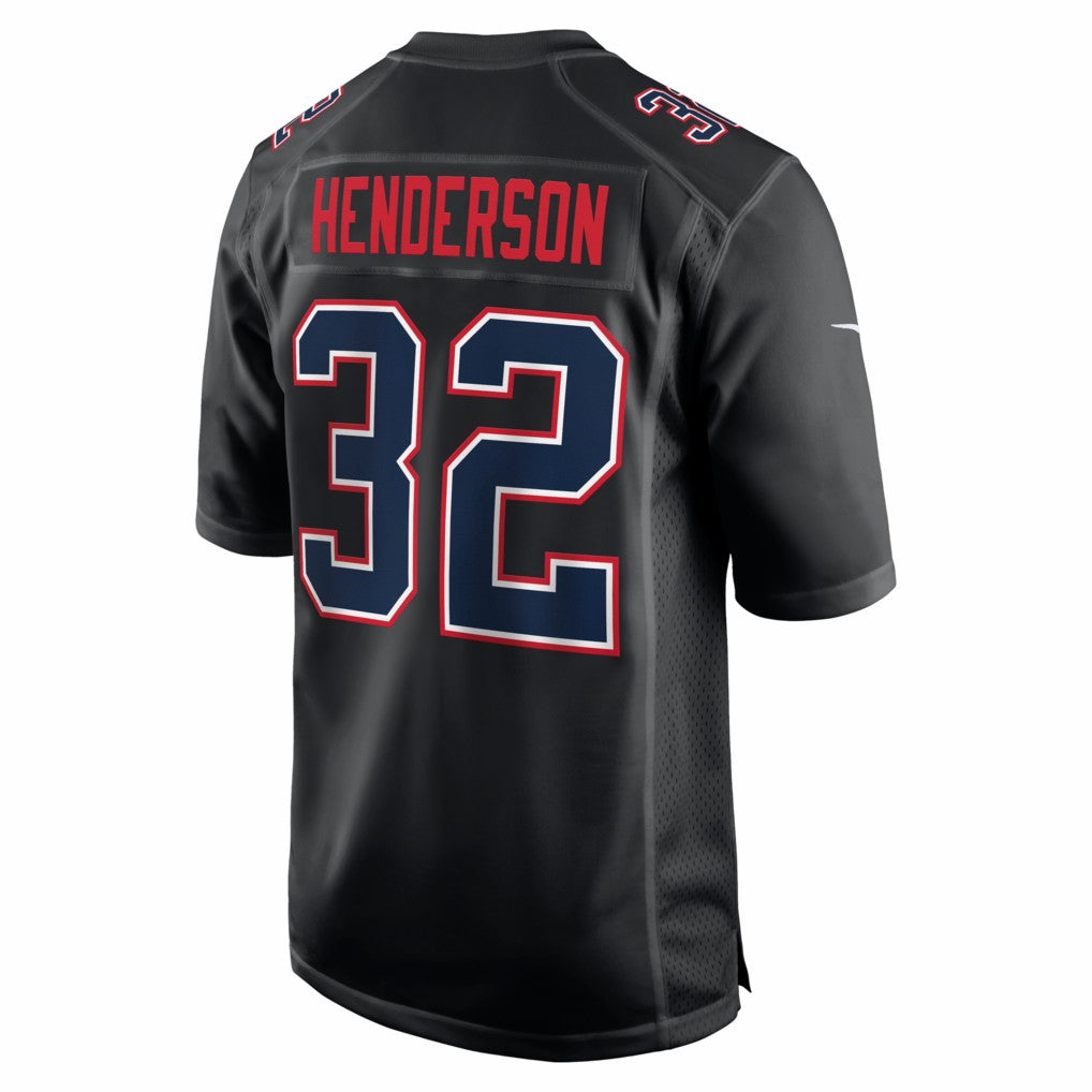 TreVeyon Henderson New England Patriots Super Bowl LX Patch Carbon Fashion Game Jersey Black | Nike for Sale