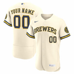 Milwaukee Brewers Nike Home Authentic Custom Jersey - MLB
