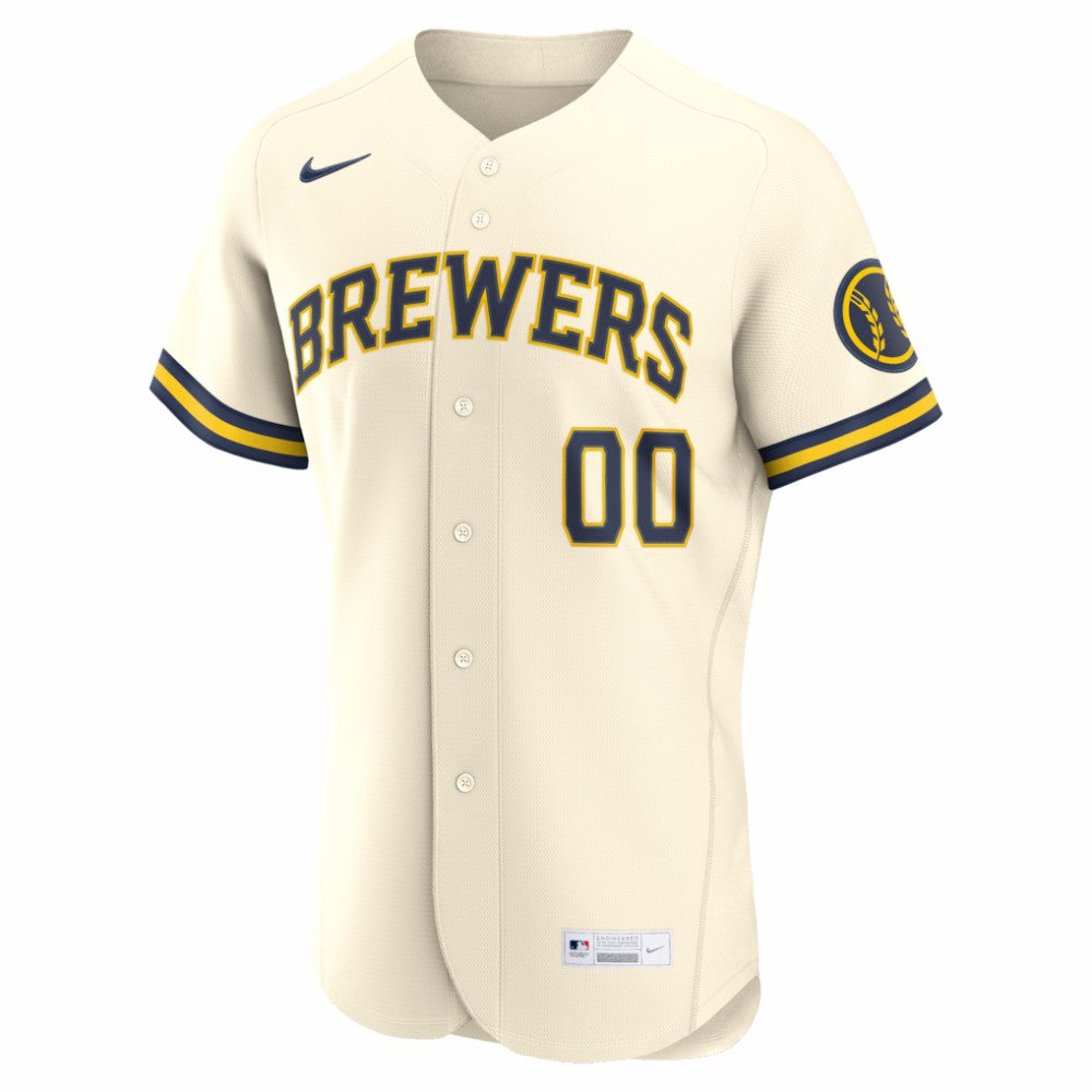 Milwaukee Brewers Nike Home Authentic Custom Jersey - MLB