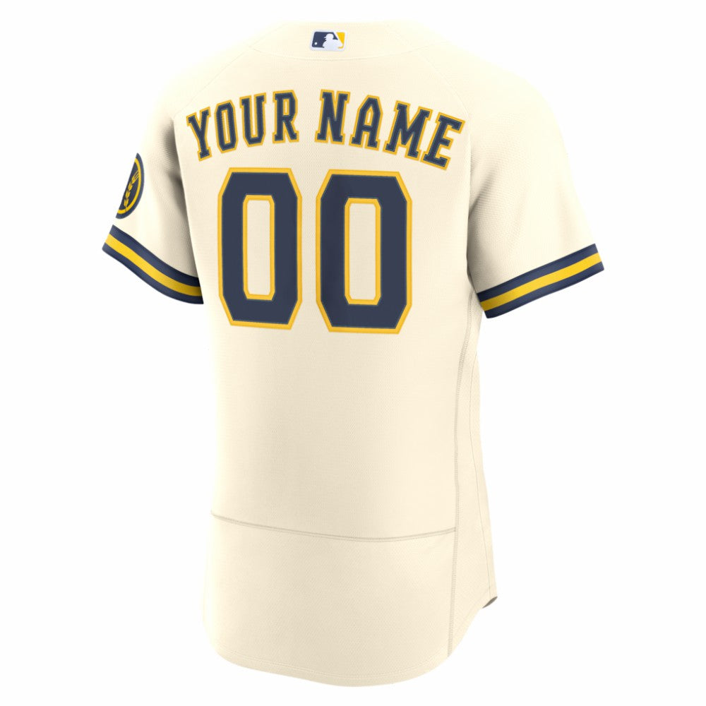 Milwaukee Brewers Nike Home Authentic Custom Jersey - MLB