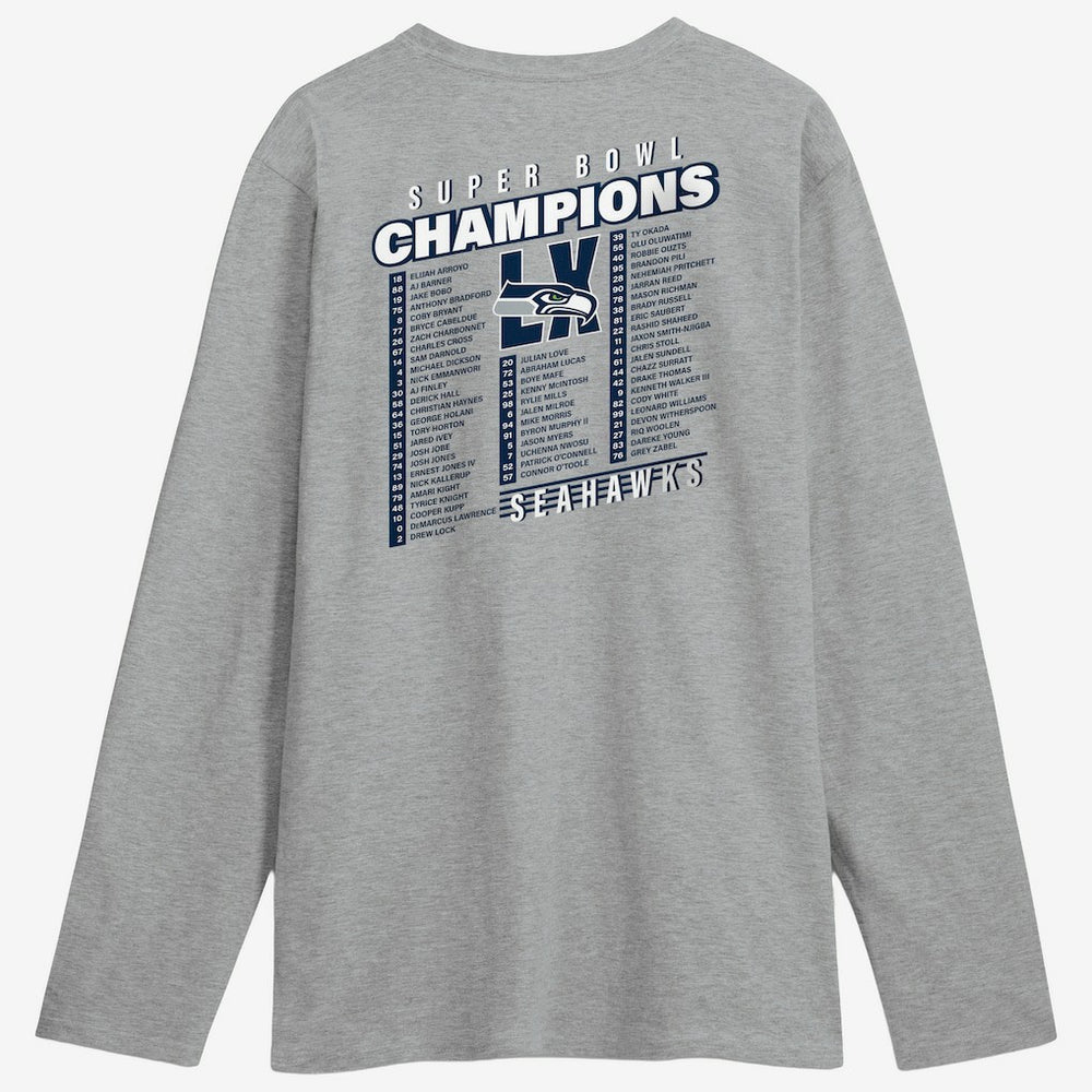 Seattle Seahawks Super Bowl LX Champions Best Teammates Roster Long Sleeve T-Shirt Steel | Fanatics