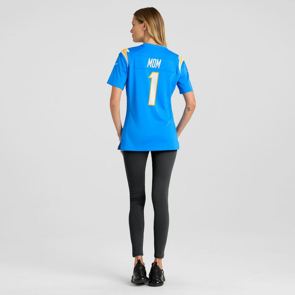 Number 1 Mom Los Angeles Chargers Women's Game Jersey Powder Blue | Nike for Sale
