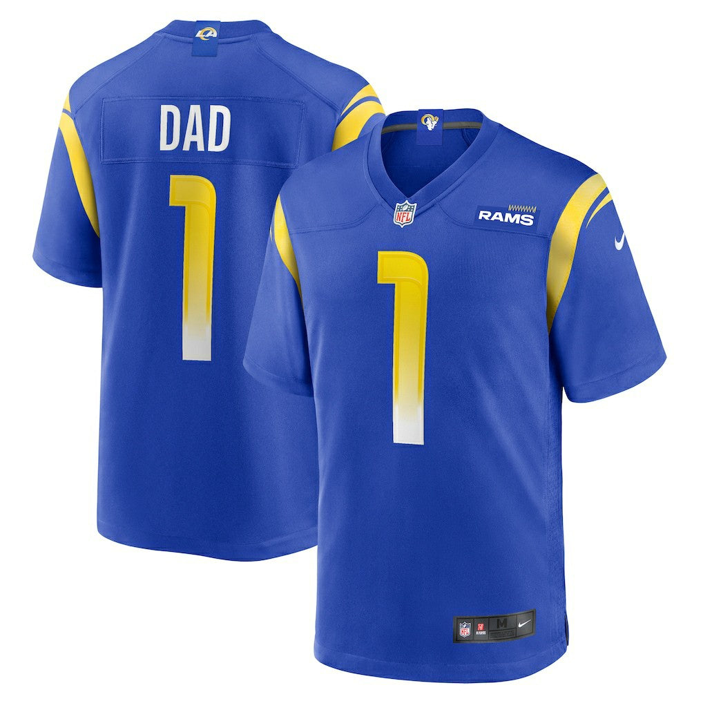 Number 1 Dad Los Angeles Rams Game Jersey Royal | Nike for Sale