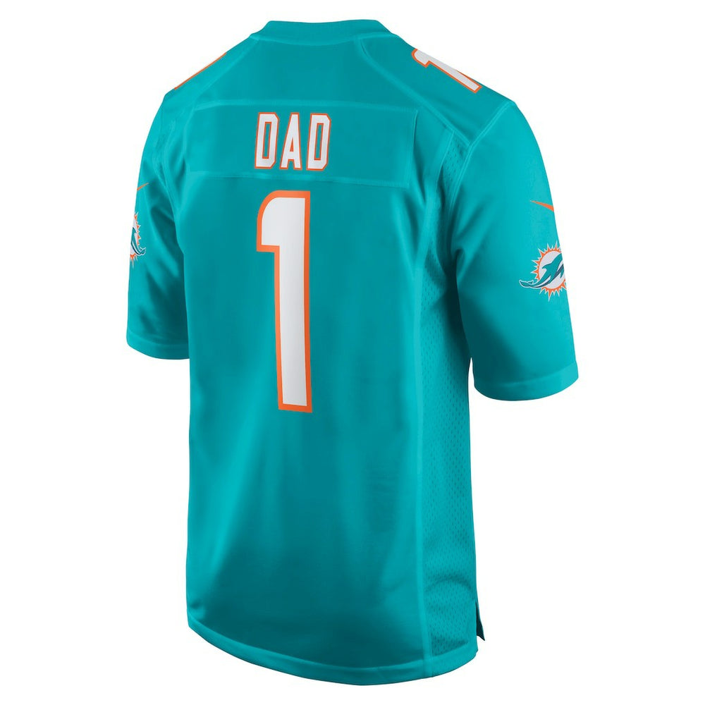 Number 1 Dad Miami Dolphins Game Jersey Aqua | Nike for Sale
