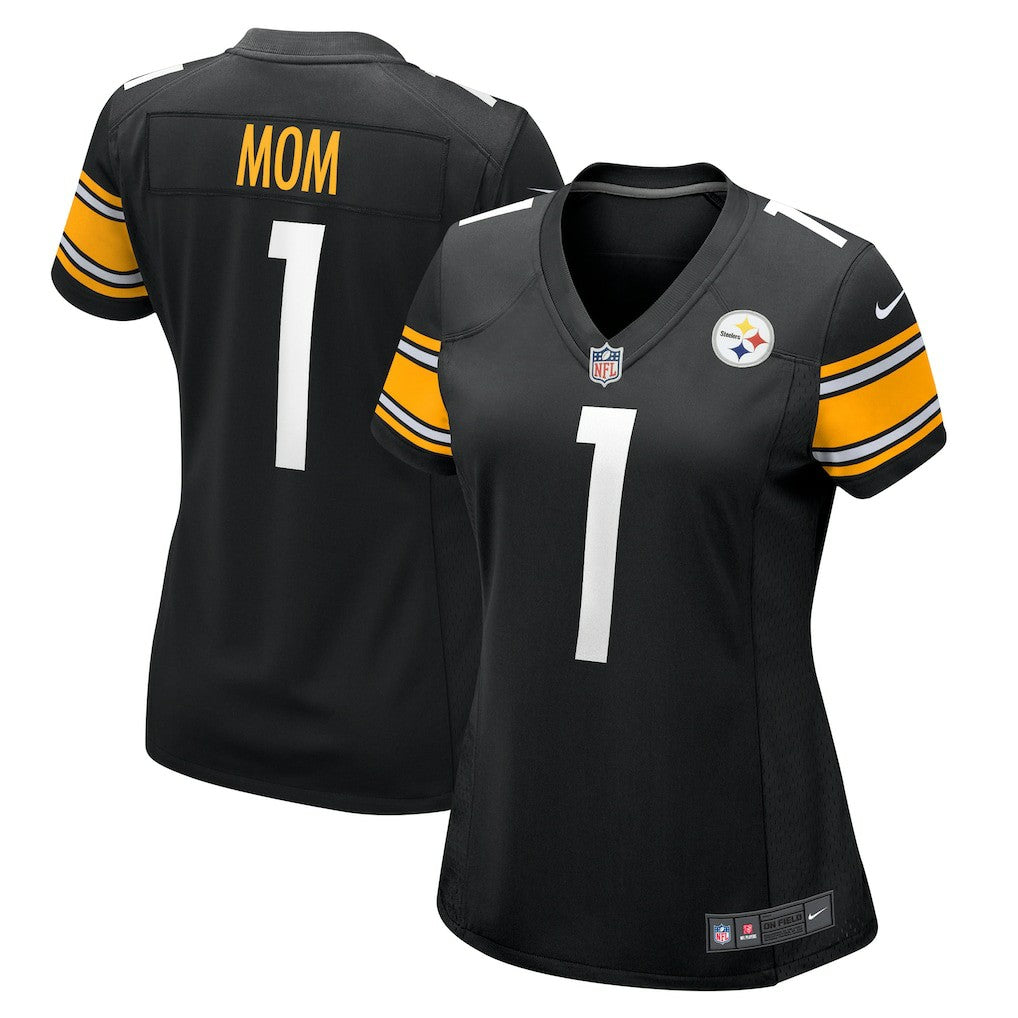 Number 1 Mom Pittsburgh Steelers Women's Game Jersey Black | Nike for Sale