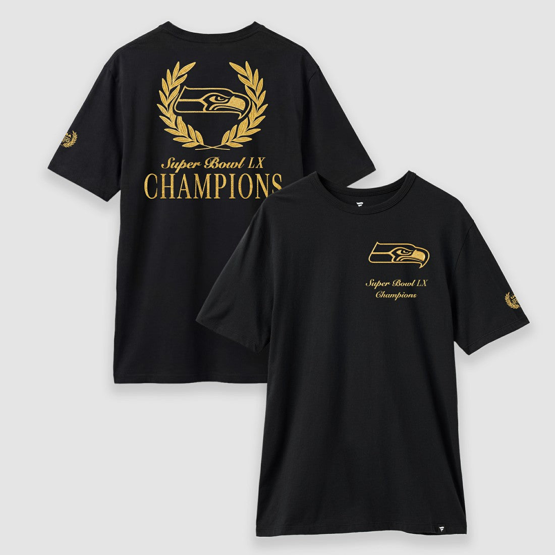 Seattle Seahawks Super Bowl LX Champions USA 250 NFL Gold Standard T-Shirt Black | Fanatics